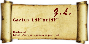 Gariup László névjegykártya